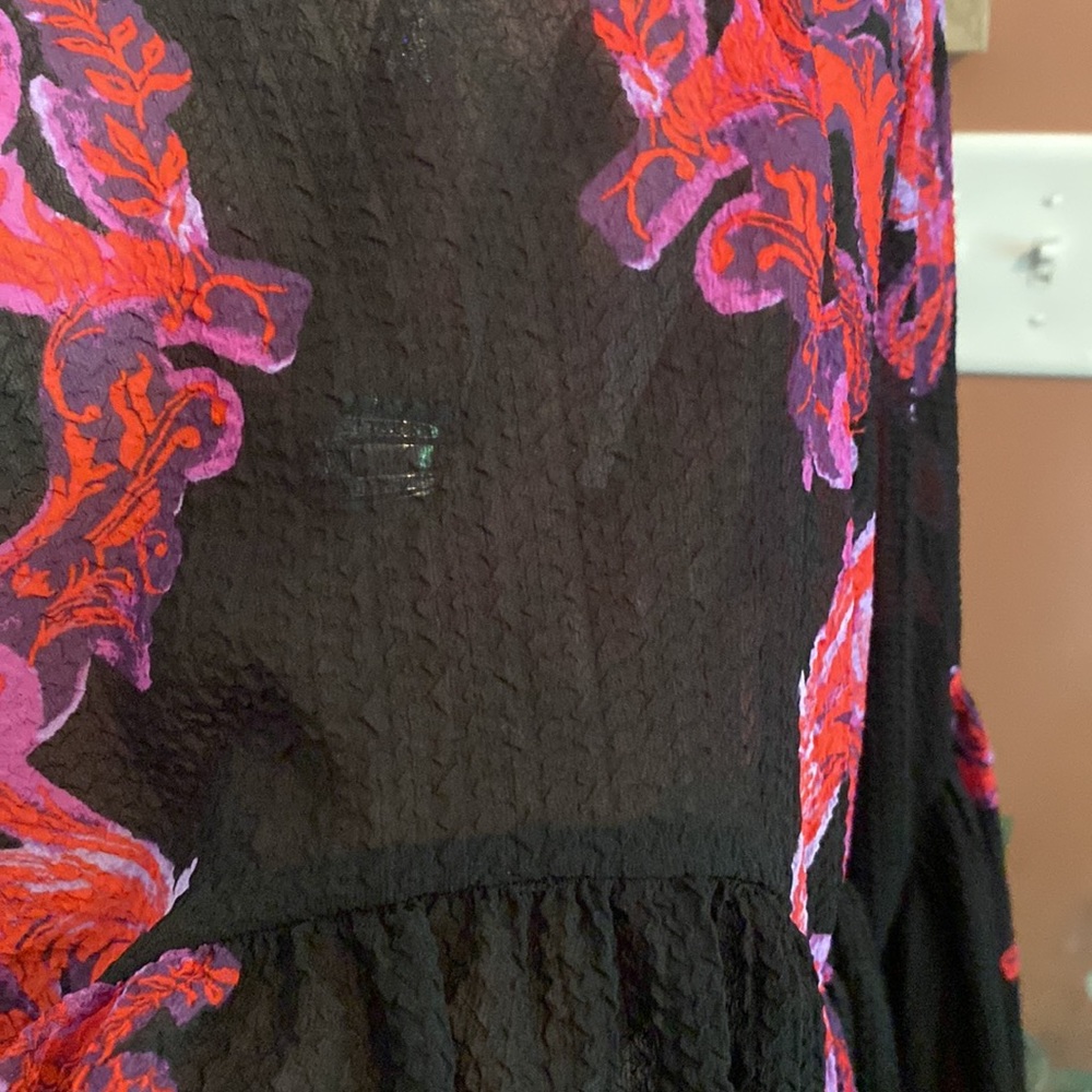 Free People Intimately Symphony Slip sheer bell sleeve XS boho open back tunic - Picture 6 of 15